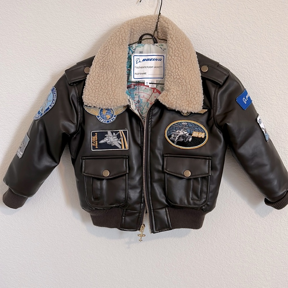 Toddler boy pilot bomber jacket